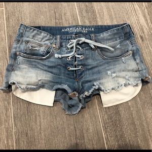 American Eagle Tie Up Shortie Shorts